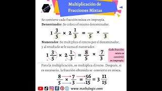 ✨MULTIPLICACIÓN de fracciones MIXTAS Explicación paso a paso fraccionesmixtas fracciones [upl. by Damal]