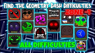 Find the Geometry Dash Difficulties  ZONE 1 Negative 1 ALL Difficulties ROBLOX [upl. by Sower795]