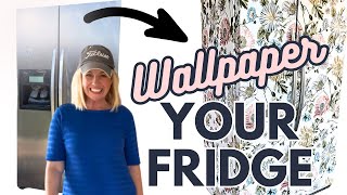 DIY Refrigerator Makeover with Wallpaper  Must Know Tips [upl. by Minsk]