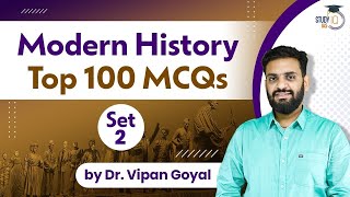 Modern History Top 100 MCQs l Set 2 l History MCQs by Dr Vipan Goyal l Study IQ l State PCS CAPF CDS [upl. by Adnovoj]