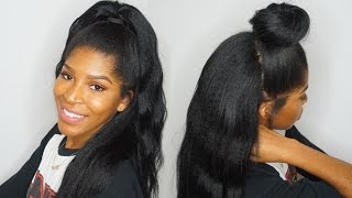 Half up Half Down using Clip ins FtKnappyHairExtensions [upl. by Susie273]