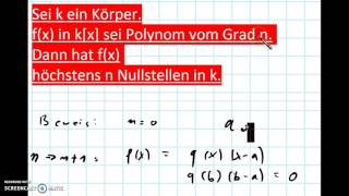 Polynom vom Grad n hat höchstens n Nullstellen Mathekanal [upl. by Elnora]