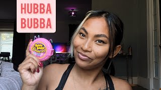 ASMR Chewing Hubba Bubba Bubble Tape Gum  Can I Chew It All [upl. by Ahsotan]