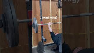 240lbs109kg x 15 benchpress bulking motivation 1yearleanbulktransformation powerlifter [upl. by Eulalie]