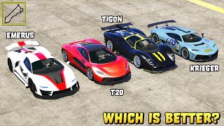 GTA 5  TIGON vs EMERUS vs KRIEGER vs T20  Which is Better  Track test included [upl. by Lepley953]