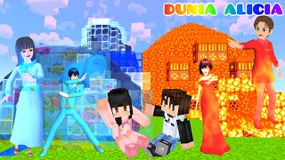 Yuta Api VS Mio Air Rumah Lava Api Dan Air😱🥵🥶  Rumah Steve Es Salju  Minecraft  Dunia Alicia [upl. by Okiam852]