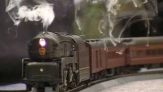 PRR HO T1 Duplex 4444 leads quotNew Modernismquot passenger cars [upl. by Jerrilyn824]