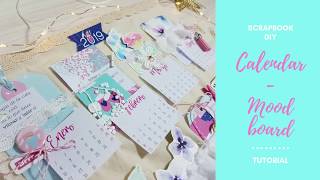 SCRAPBOOK TUTORIAL DIY How to make a CalendarMoodboard [upl. by Anauqat]