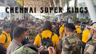 Chennai super kings departs to vizag  CHENNAI AIRPORT  Dhoni [upl. by Tdnarb]