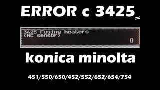 ERROR C3425 konica minolta [upl. by Anigue]