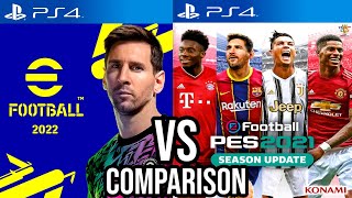 eFootball 2022 Vs PES 2021 PS4 [upl. by Jacquenette713]