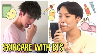 Skincare Routine With BTS [upl. by Annavoig611]