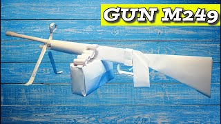 Amazing DIY Machine Gun M249  How to Make a Paper Gun  WATCH AT 025 SPEED  Paper Weapons [upl. by Ahsoj442]