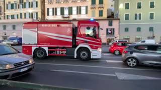 Vigili del fuoco incendio camion APS ActrosDefenderABP Scania in sirena  BONUS [upl. by Vachell]