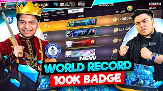 Free Fire India 🇮🇳 Buying 100k Badges World Record  RIP 2 MILLION DIAMONDS [upl. by Martinic]