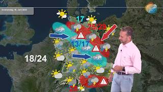 Aktuelle Wettervorhersage für den 17 Juni 2020 neue Konvergenz mit Regen Gewittern amp Starkregen [upl. by Htirehc]