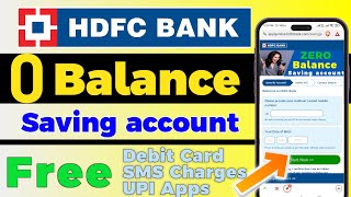 HDFC Bank Zero Balance Account Opening Online2024  How to open Zero HDFC Saving Account Online [upl. by Zurek]