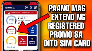 HOW TO EXTEND DITO SIM LOAD PROMO  PAANO MA EXTEND ANG REGISTERED PROMO SA DITO SIM  DITO SIM CARD [upl. by Warden]