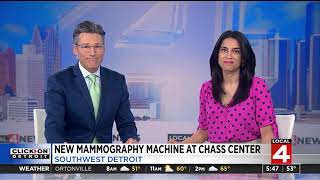 New mammography machine at CHASS Center  Click on Detroit Local 4 News at 5AM [upl. by Diarmid]