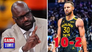 NBA Gametime  quotWarriors has DNA Champions under Steve Kerrquot  Shaq breaks Stephs Dubs 102 record [upl. by Radmilla193]