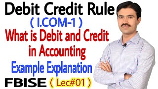 Meaning of Debit and Credit in Accounting with example in hindi urdu  Traditional Approach  FBISE [upl. by Inaoj65]