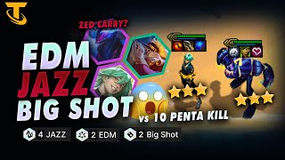 😱Lagi META Nih Zed Ezreal Carry Vs 10 Penta Kill  EDM Jazz Big Shot Heartstel  TFT Mobile 142 [upl. by Ronyam]