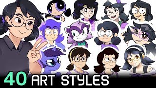 40 Art Styles Challenge SPEEDPAINT [upl. by Mendez5]