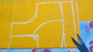 New tarika 36inch perfect double Katori blouse ki cutting simple method Katori blouse cutting [upl. by Haman496]