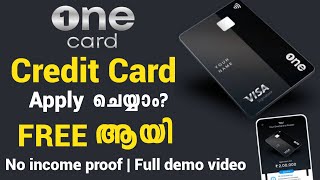 Onecard credit card apply  one card online apply malayalam  one card credit card malayalam [upl. by Alakim]