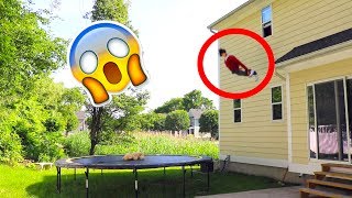 Brother Jumps Out Of Window And Misses The Trampoline [upl. by Htezil199]