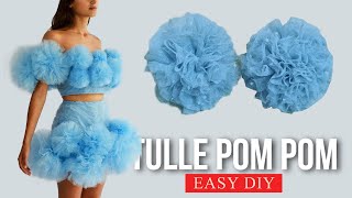 DIY TULLE POM POM BALLS [upl. by Ahsiak]