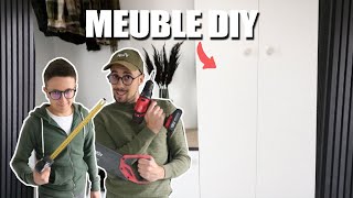 ON CRÉE UN MEUBLE DENTRÉE SURMESURE avec banquette et penderie  Vlog rénovation maison 50m² 55 [upl. by Pulling130]