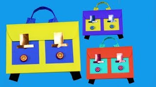 Origami Handmade Mini Paper Bags  DIY Paper Crafts  Easy DIY paper School backpack for kids [upl. by Sonitnatsnoc716]