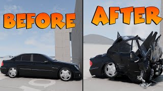 BEAMNG DRIVE  MERCEDES BENZ W211 CRASH TEST 320 KMH CRASH TEST [upl. by Alysia]