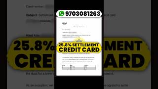 Credit Card Settlement 258 loansettlement creditcard [upl. by Tteraj]