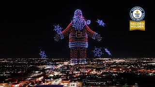 GUINNESS WORLD RECORD Christmas Drone Show 1500 Drones [upl. by Leahcimluap796]