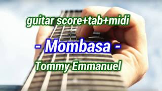 guitar scoretabmidi  Mombasa  Tommy Emmanuel [upl. by Llert]