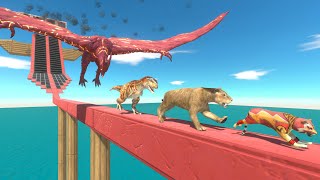 Dont Let Rodan Catch You  Narrow Bridge Challenge  Animal Revolt Battle Simulator [upl. by Yevoc]