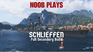 World of Warships Schlieffen Full Secondary Build  Noob Gaming moments [upl. by Bradman]