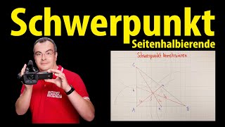 Schwerpunkt konstruieren  Seitenhalbierende  Lehrerschmidt [upl. by Ellenoj82]