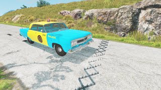 Mobil vs Spikes Speed Bump26 BeamNG Drive [upl. by Amsden]