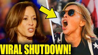 Watch Kamala SILENCE Heckler In MEGAVIRAL Shutdown [upl. by Fulbright899]