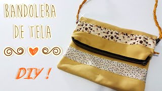 Bolso de tela DIY  Tipo Bandolera ♡ Con Cremallera [upl. by Auria99]