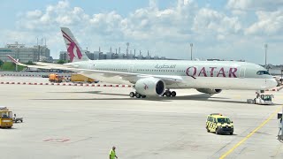 Qatar Airways Business Class Review  Airbus A350 XWB  Al Mourjan Business Class Lounge [upl. by Kiley]