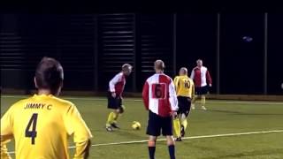 HD AMAZING 5ASide Goal By Paul Scholes Over the half way line [upl. by Ocinemod]