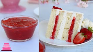 Strawberry Cake Filling Recipe 🍓 [upl. by Nylkcaj]