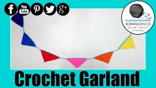 Granny Stitch Garland  Bunting Crochet Tutorial [upl. by Kaiulani]