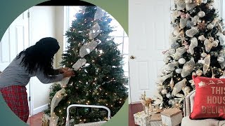 How to decorate your Christmas tree with Décor Mesh Ribbon Quick ampEasy Pt 1 [upl. by Merriman]