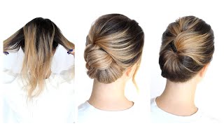 Easy Updo for Short to Medium Thin Hair  Quick and Easy Hairstyles for FINE HAIR [upl. by Anigriv]