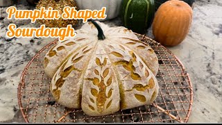 PUMPKIN SHAPED SOURDOUGH BREAD tutorial  Breadshaping SCORING instructions [upl. by Gnod]